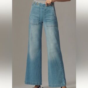 The Kit Pilcro High Rise Wide Leg Utility Trouser Jeans